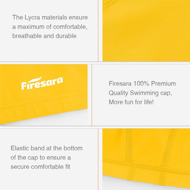 Firesara Fabric Swim Cap, High Elasticity Swimming Cap Keeps Hair Clean Breathable Fit Both Long Hair Short Hair, Swim Caps Woman Girls Men Kids One Size Hat - Image 4